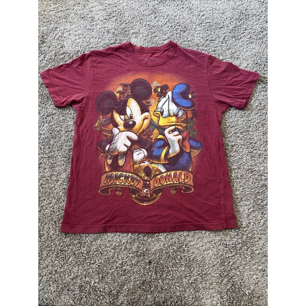 Disney Store Studio Collection Mickey & Donald Graffiti Style T Tee Shirt Size L